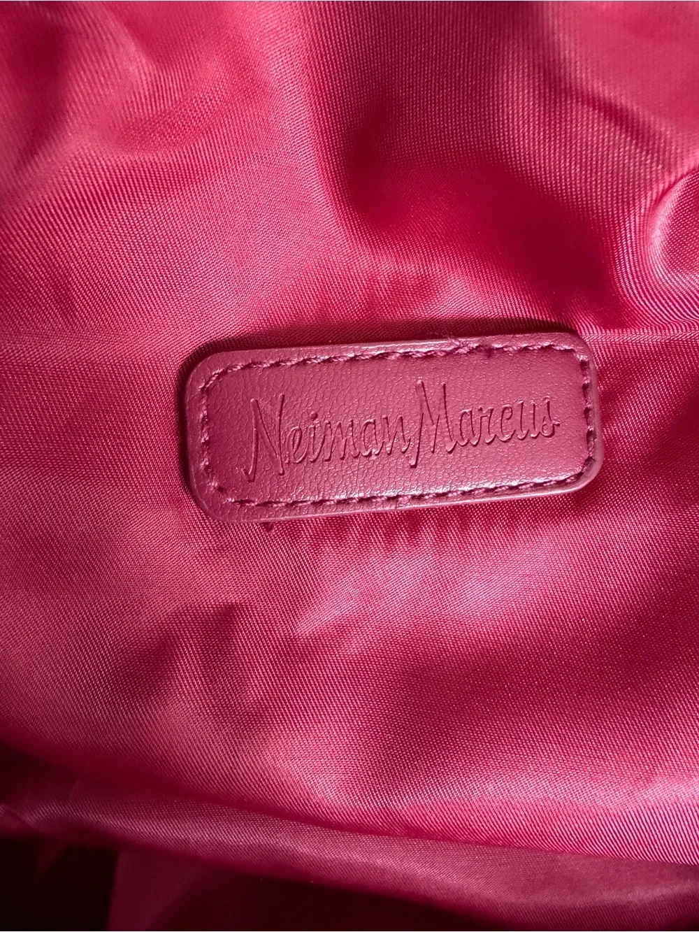 Neiman Marcus Burgundy Faux Leather Tote Bag
